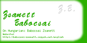 zsanett babocsai business card